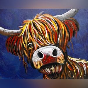 Original Art - Highland Cow Painting signed by the Artist - Me :)
